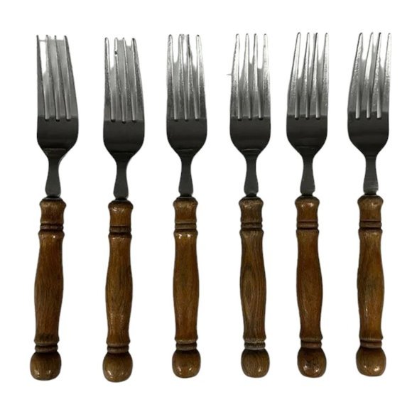 Harbor House Lifetime Cutlery Old Homestead Wood Handle Flatware Stainless 38 Pc - Picture 3 of 8